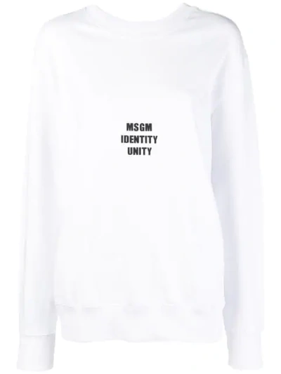 Msgm Logo Print Sweatshirt - White