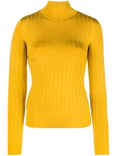 Lanvin Ribbed Turtleneck Sweater In Yellow