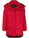 Woolrich Detachable Hood Padded Jacket In Red