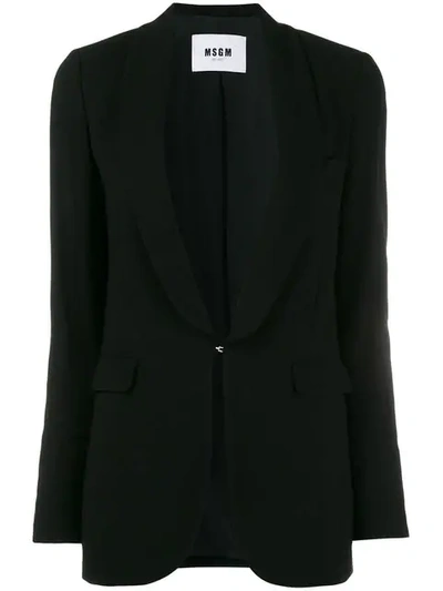 Msgm Shawl Lapel Blazer In Black