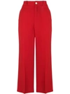 Gucci Flared Cropped Trousers In Red