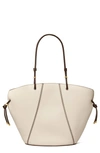 Tory Burch Spaghetti Leather Tote In New Ivory