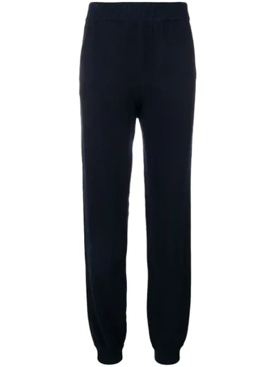 Lanvin Straight-leg Knitted Trousers In Blue