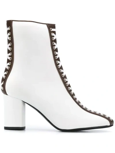 Racine Carrée Racine Carree Lace Detail Boots - White