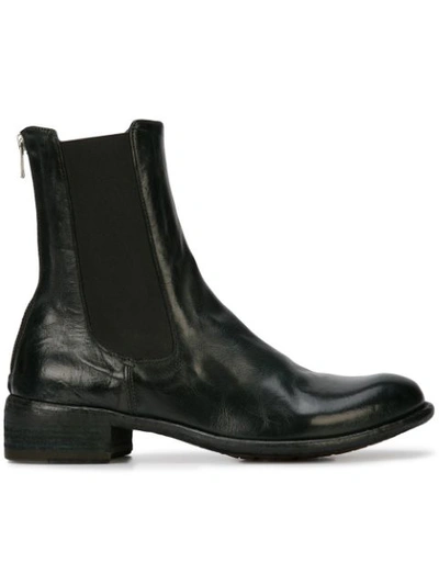 Officine Creative Back Zip Ankle Boots In Black