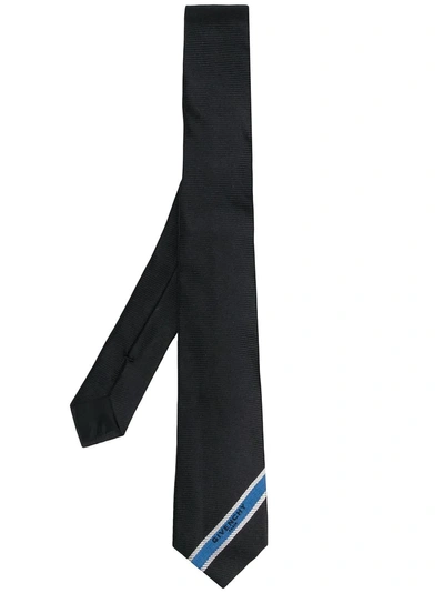 Givenchy Diagonal Stripe Detail Tie - Black