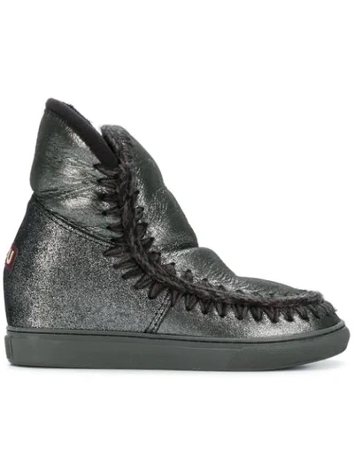 Mou Inner Wedge Sneaker Boots In Black