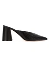 Sarah Chofakian Leather Mules In Black
