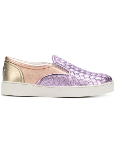 Bottega Veneta Woven Slip-on Sneakers In Lilac