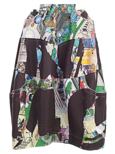 Comme Des Garçons Fantasia Print Skirt In Multi