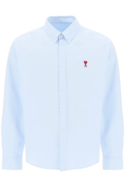 Ami Alexandre Mattiussi Ami De Coeur Boxy Shirt In Blue