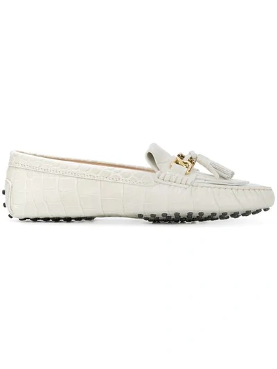 Tod's Gommino Moccasins In White