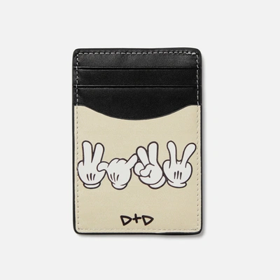 Duke & Dexter Premium Leather Card Holder I In Sketch Print In Neutral