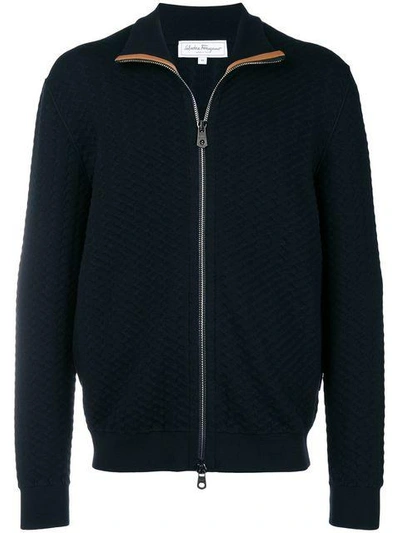 Ferragamo Salvatore  Zipped Knitted Sweater - Blue