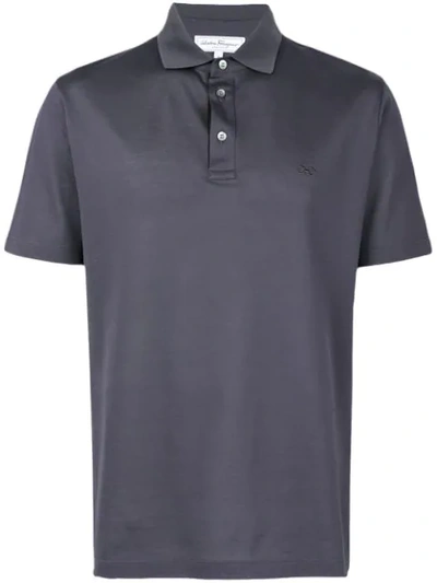 Ferragamo Salvatore  Short-sleeve Fitted Polo Top - Grey