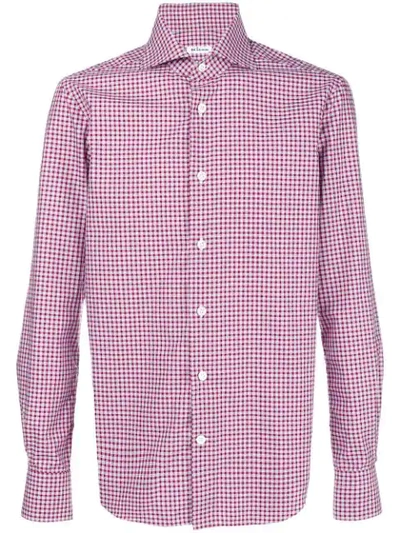 Kiton Checked Button-down Shirt In Red