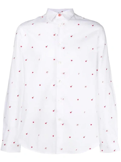 Ps By Paul Smith Micro Apple Print Shirt - White