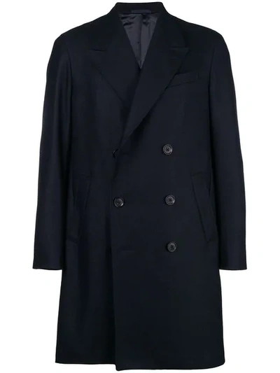 Caruso Double Breasted Coat - Blue