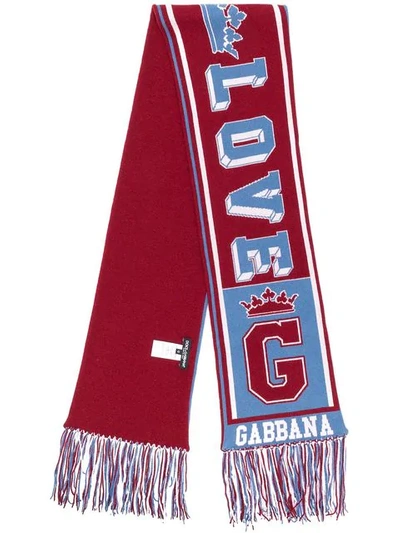 Dolce & Gabbana Graphic Knitted Scarf In Red