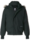 Canada Goose Fur Hooded Jacket In Black