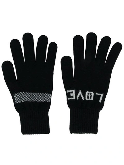 Paul Smith Peace/love Gloves In Black