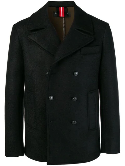 Hydrogen Double Breasted Peacoat - Black