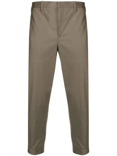 Neil Barrett Cropped Tailored Trousers - Neutrals