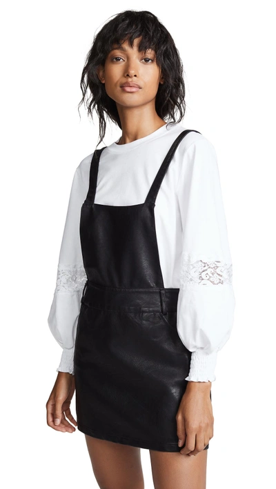 Bb Dakota Jack Vegan Leather Pinafore Dress In Black | ModeSens