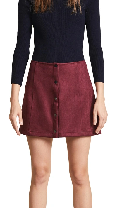 Bb Dakota Jack Can't Buy Me Love Faux Suede Skirt In Cranberry