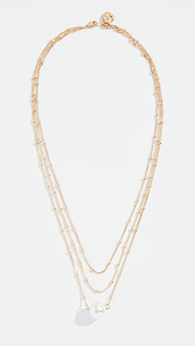 Cloverpost Domain Necklace In Yellow Gold/pearl