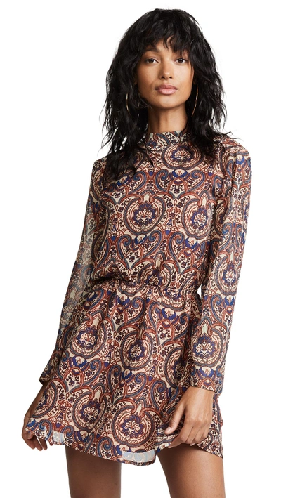 Cupcakes And Cashmere Malory Star Paisley Dress In Cognac
