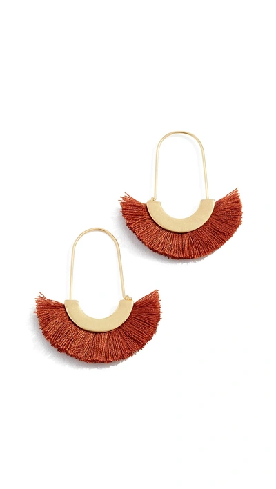 Madewell Arc Fringe Earrings In Burnt Sienna