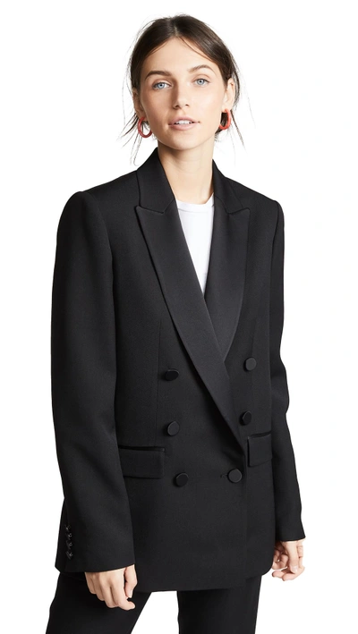 Pallas Cerbere Double Breasted Tuxedo Jacket In Noir