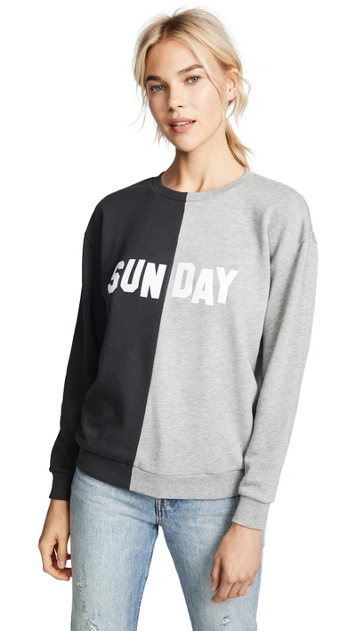 South Parade Alexa Sunday Sweatshirt In Smoke Black/heather Grey