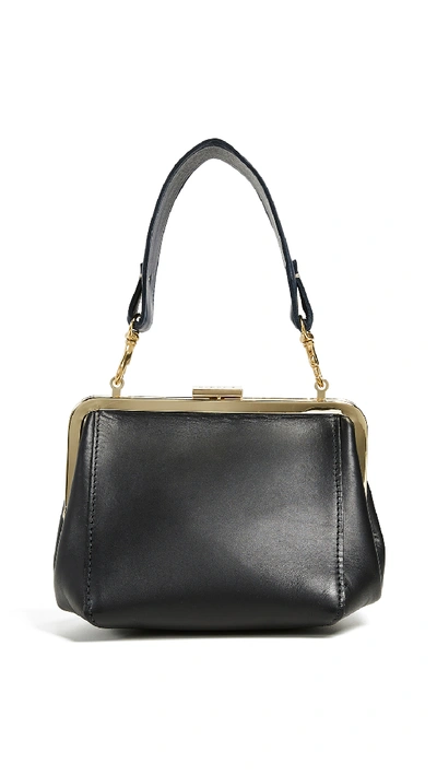 Clare V Le Box Leather Top Handle Bag - Black