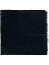 Faliero Sarti Wide Distressed Finish Scarf - Blue