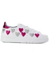 Chiara Ferragni Sequin Hearts Sneakers In White