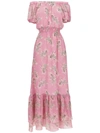 Clube Bossa La Pomme Long Silk Dress In Pink