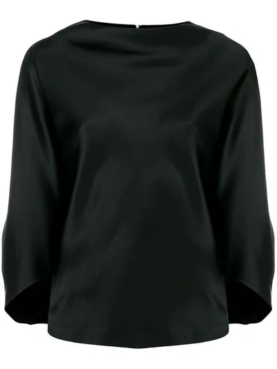 Chalayan Signature Drape Boat Neck Blouse In Black