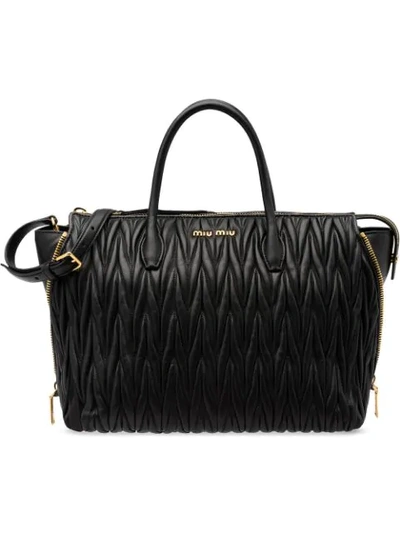 Miu Miu Avenue Travel Bag In Black