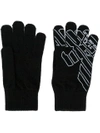 Ea7 Emporio Armani Logo Gloves - Black