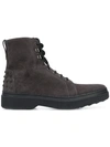 Tod's Lace Up Boots In Grey