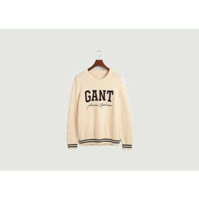 Gant Logotype Collegiate Casual Sweater In Brown