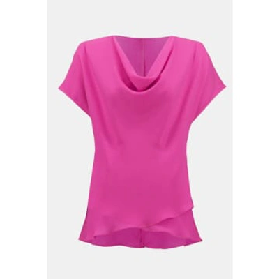 Joseph Ribkoff Georgette Fit And Flare Layered Top In Pink