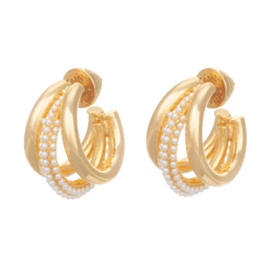 Talis Chains Claw Pearl Earrings In Gold