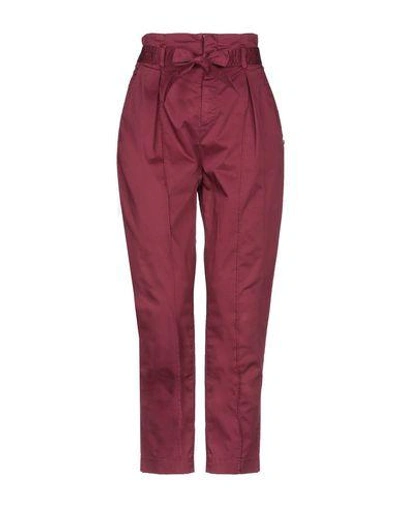 Twinset Casual Pants In Maroon