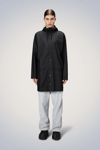 Rains Long Jacket In Black