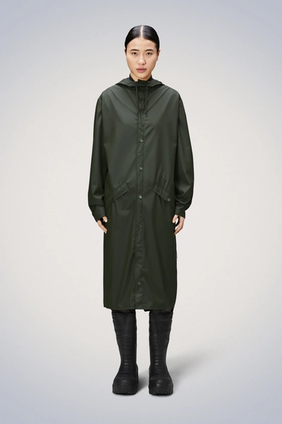 Rains Longer Jacket In Green