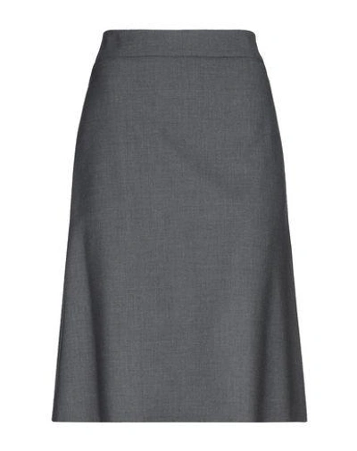 Max Mara Knee Length Skirt In Steel Grey
