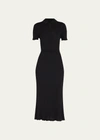 Gabriela Hearst Amor Polo Rib Cashmere Midi Dress In Black